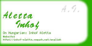 aletta inhof business card